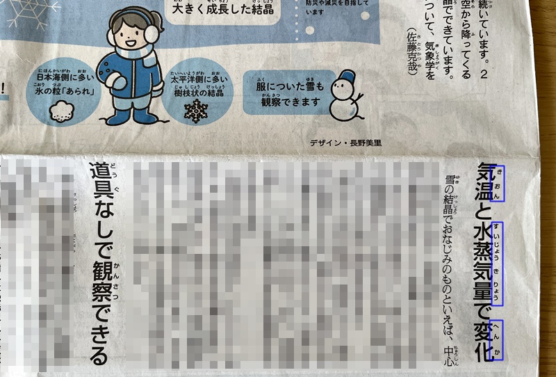 朝日小学生新聞のルビのイメージ写真